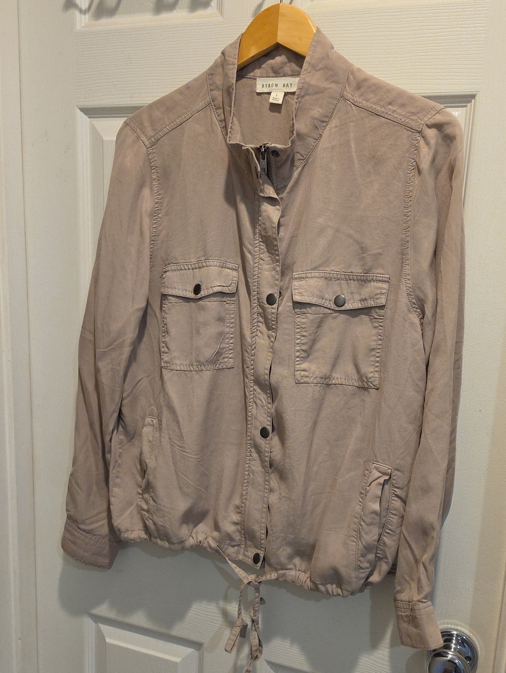 rag & bone Neutral Taupe Utility Jacket with Snap Pockets